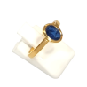 Bague Tanzanite Ovale Facetté Argent 925 Plaqué Or "Vermeil" Taille 52+