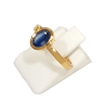 Bague Tanzanite Ovale Facetté Argent 925 Plaqué Or Taille 52+