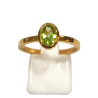 Bague Péridot Ovale Facetté Argent 925 Plaqué Or "Vermeil" Taille 59