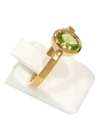 Bague Péridot Ovale Facetté Argent 925 Plaqué Or Taille 59