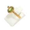 Bague Péridot Ovale Facetté Argent 925 Plaqué Or Taille 59