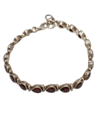 Bracelet Grenat Goutte Facetté Argent 925