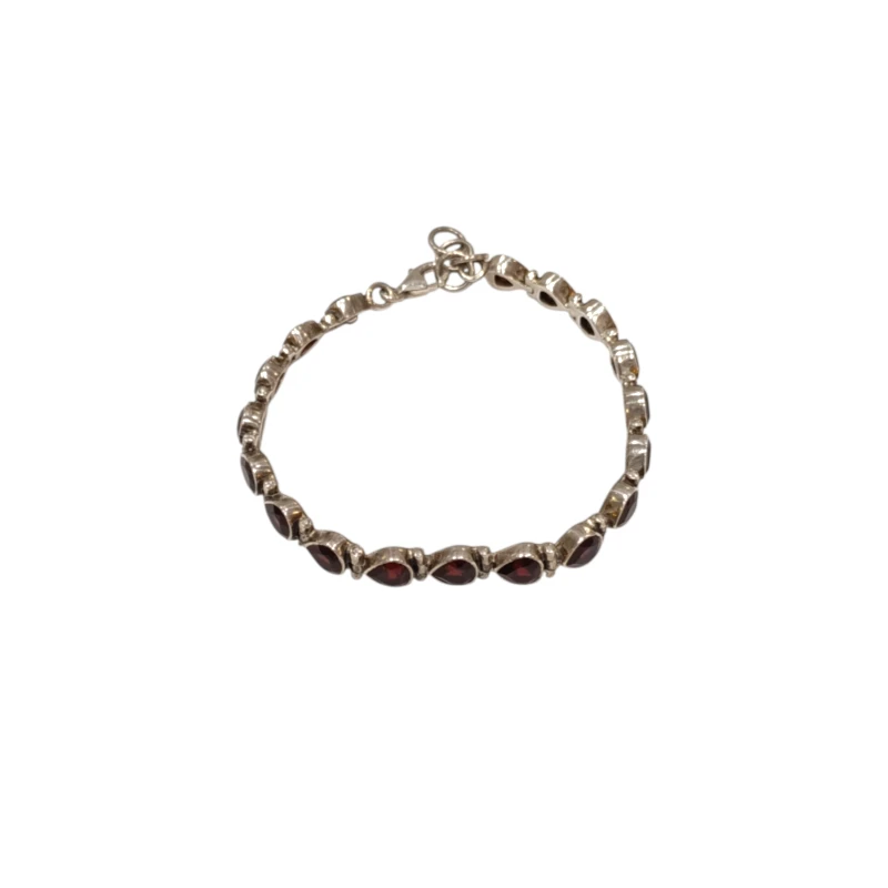 Bracelet Grenat Goutte Facetté Argent 925