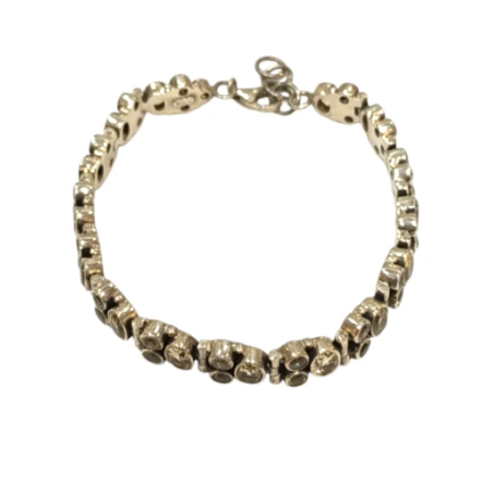 Bracelet Citrine Ovale et Ronde Facettée Argent 925