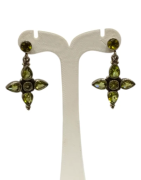 Boucles Péridot Goutte et Rond Facetté Etoile Argent 925