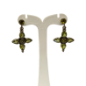 Boucles Péridot Goutte et Rond Facetté Etoile Argent 925