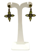 Boucles Péridot Goutte et Rond Facetté Etoile Argent 925