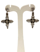Boucles Saphir Blanc Goutte et Rond Facetté Etoile Argent 925