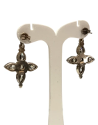 Boucles Saphir Blanc Goutte et Rond Facetté Etoile Argent 925