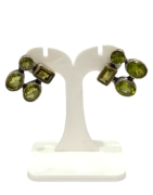 Boucles Péridot Rectangulaire Ovale et Ronde Facetté Argent 925