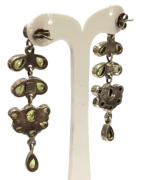 Boucles Péridot Goutte Ovale et Rond Facetté Argent 925