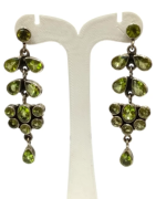 Boucles Péridot Goutte Ovale et Rond Facetté Argent 925