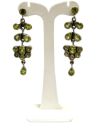 Boucles Péridot Goutte Ovale et Rond Facetté Argent 925