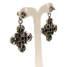 Boucles Péridot Rond Facetté Trèfle à 4 Feuilles Argent 925