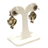 Boucles Péridot Navette Carré et Rond Facetté Argent 925