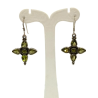 Boucles Péridot Goutte et Rond Facetté Etoile Pendent Argent 925
