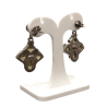 Boucles Péridot Carré Goutte et Rond Facetté Argent 925