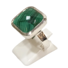 Bague Malachite Carrée Facettée Argent 925 Taille 60