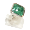 Bague Malachite Carrée Facettée Argent 925 Taille 60