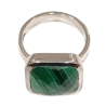 Bague Malachite Carrée Facettée Argent 925 Taille 60