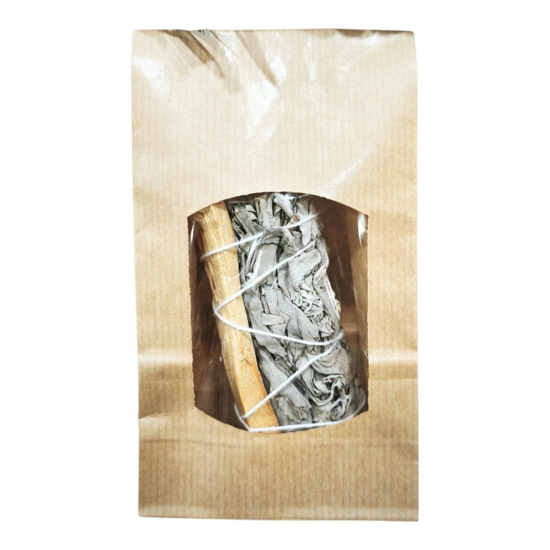 Sauge Blanche et Palo Santo 10 cm ( 35 grammes environ)