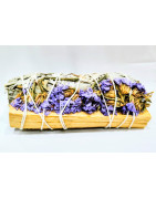Sauge Blanche Violette et Palo Santo 10 cm ( 35 grammes environ)