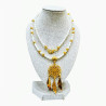 Collier Perles d'Eau Douce Grain de Riz Médaillon Attrape-Rêves Plaqué Or 48 cm
