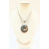 Pendentif Sugilite Grise et Marron Donut 2 cm sur Chaîne Acier 44 cm