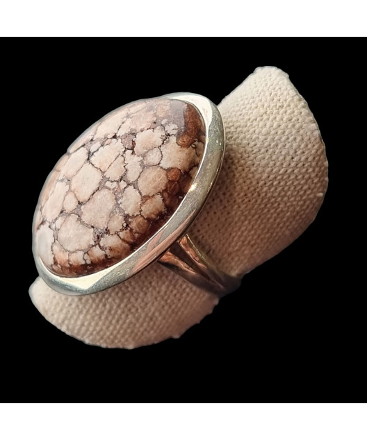 Bague Jaspe magnésite argent 925 taille 53