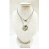 Pendentif Jaspe Océan Vert Clair Donut 1.8 cm sur Chaîne Acier 44 cm