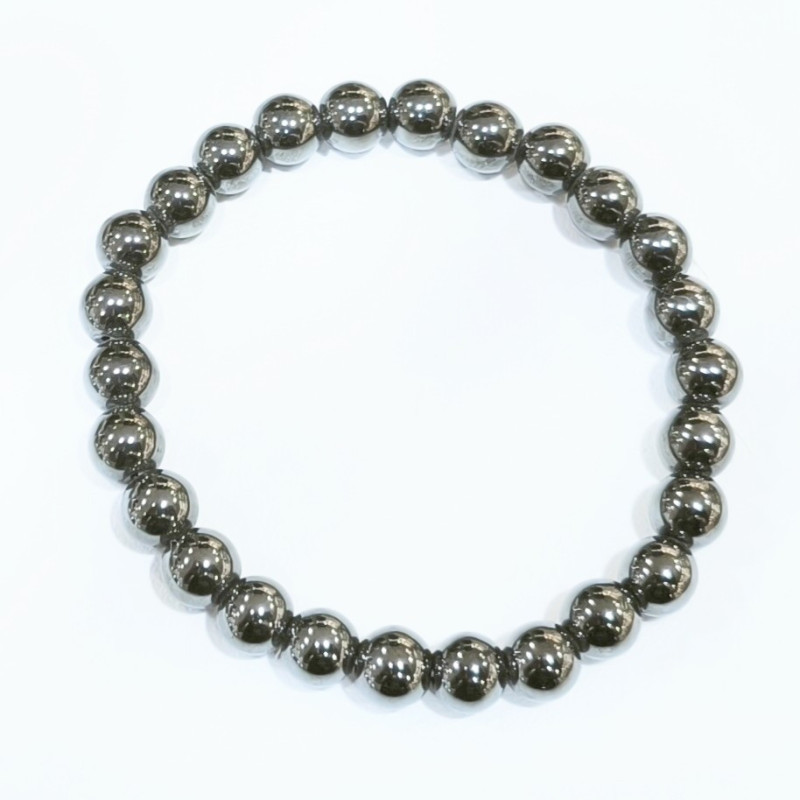 Bracelet Hématite Pierres Rondes 6mm Enfant