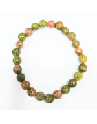Bracelet Unakite Pierres Rondes 8mm Enfant