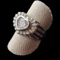 Bague Zirconium Cœur Métal rhodié