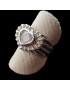 Bague Zirconium Cœur Métal rhodié