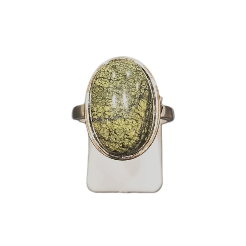 Bague Serpentine Ovale Argent 925 Taille 56
