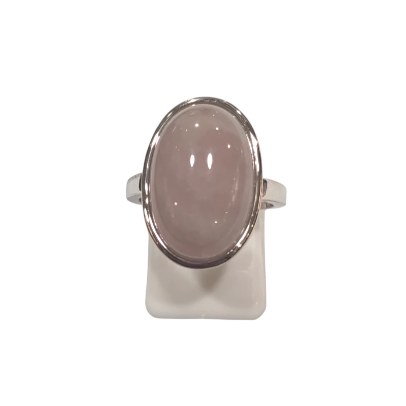 Bague Quartz Rose Ovale Argent 925