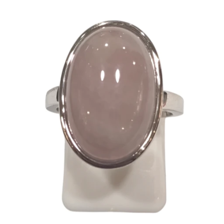 Bague Quartz Rose Ovale Argent 925