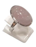 Bague Quartz Rose Ovale Argent 925