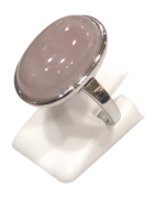 Bague Quartz Rose Ovale Argent 925