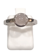 Bague Quartz Rose Rond Argent 925 Taille 54
