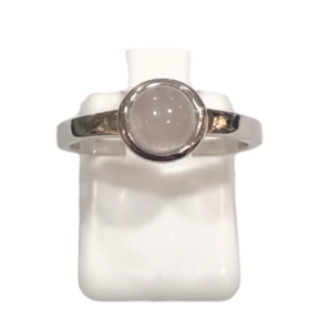 Bague Quartz Rose Rond Argent 925 Taille 54