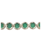Bracelet Malachite Ronde avec Chaîne de Rallonge Argent 925