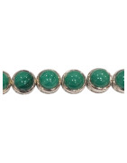 Bracelet Malachite Ronde avec Chaîne de Rallonge Argent 925