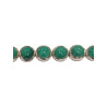 Bracelet Malachite Ronde avec Chaîne de Rallonge Argent 925