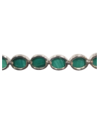Bracelet Malachite Ovale avec Chaîne de Rallonge Argent 925