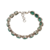 Bracelet Malachite Ovale avec Chaîne de Rallonge Argent 925
