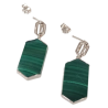 Boucles Malachite et Zirconium Octogonale Argent 925