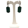 Boucles Malachite et Zirconium Octogonale Argent 925