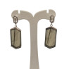 Boucles Labradorite et Zirconium Octogonale Argent 925