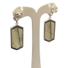 Boucles Labradorite et Zirconium Octogonale Argent 925